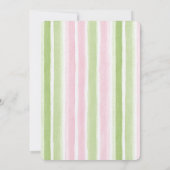 Pretty Pink Mint Stripes Birthday   招待状 (裏面)