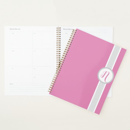 Pretty Pink Monogram Planner プランナー手帳 (ディスプレー)
