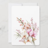Pretty Pink Orchid Floral Wedding 招待状 (裏面)