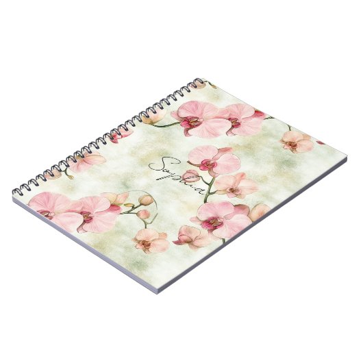 Pretty Pink Orchids ノートブック (左側)