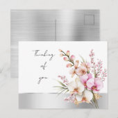 Pretty Pink Orchids Thinking of you ポストカード (正面/裏面)