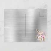 Pretty Pink Orchids Thinking of you ポストカード (裏面)