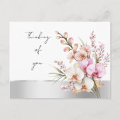 Pretty Pink Orchids Thinking of you ポストカード (正面)