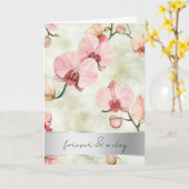 Pretty Pink Orchids Wedding カード (黄色い花)