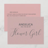 Pretty Pink Patternさん、私のフラワーガールになってくれますか インビテーションポストカード (正面/裏面)
