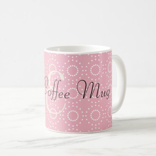 Pretty Pink Pattern Good Coffee Mug コーヒーマグカップ (正面右)