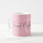 Pretty Pink Pattern Good Coffee Mug コーヒーマグカップ (正面左)