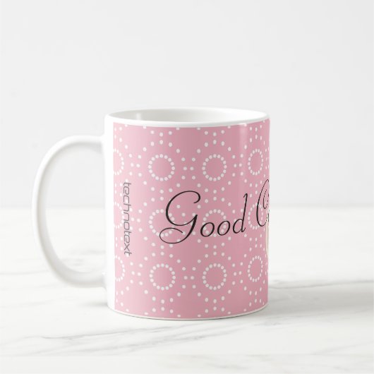 Pretty Pink Pattern Good Coffee Mug コーヒーマグカップ (左)