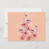 Pretty Pink, Peach Fuzz, 水彩ウェディング セーブザデート (裏面)