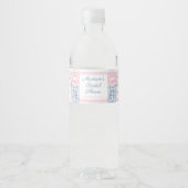 Pretty Pink Peonies ブライダルシャワーパーティー ペットボトルラベル (正面)