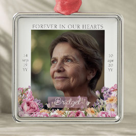 Pretty Pink Peonies Remembrance Keepsake Ornament メタルオーナメント