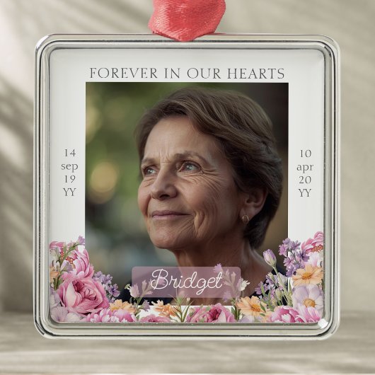 Pretty Pink Peonies Remembrance Keepsake Ornament メタルオーナメント