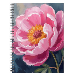 Pretty Pink Peony | 水彩画の花 ノートブック