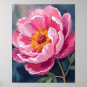 Pretty Pink Peony | 水彩画の花 ポスター (正面)