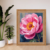 Pretty Pink Peony | 水彩画の花 ポスター