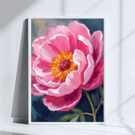 Pretty Pink Peony | 水彩画の花 ポスター