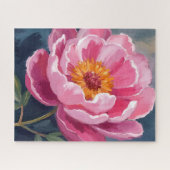 Pretty Pink Peony | 水彩花の絵 ジグソーパズル (横)