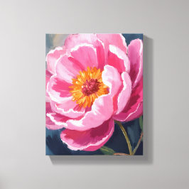 Pretty Pink Peony | Flower Painting Watercolor キャンバスプリント