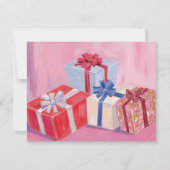 Pretty Pink Presents | Christmas Gifts Watercolor シーズンカード (正面)
