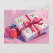Pretty Pink Presents | Gift Celebration Painting シーズンポストカード (正面)