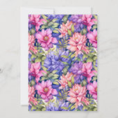 Pretty Pink Purple Garden Flowers 101st Birthday  招待状 (裏面)