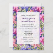 Pretty Pink Purple Garden Flowers Wedding 招待状 (正面)