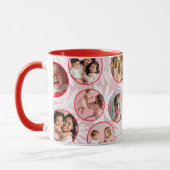Pretty pink & Red Floral Photo Mug マグカップ (左)
