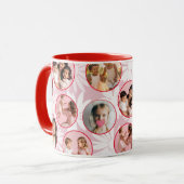 Pretty pink & Red Floral Photo Mug マグカップ (正面左)