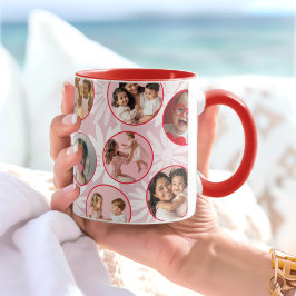 Pretty pink & Red Floral Photo Mug マグカップ