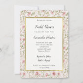 Pretty Pink Romantic Floral Bridal Shower 招待状 (正面)