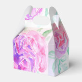 Pretty Pink Roseの花のウェディングケーキお土産ボックス フェイバーボックス (裏面サイド)