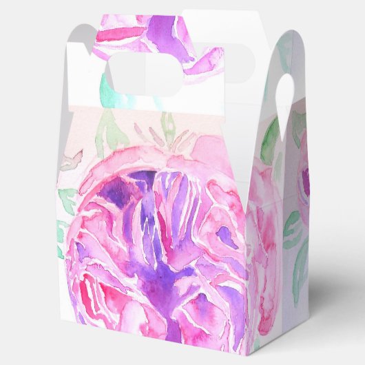 Pretty Pink Roseの花のウェディングケーキお土産ボックス フェイバーボックス (オープン)