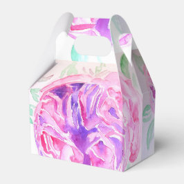 Pretty Pink Roseの花のウェディングケーキお土産ボックス フェイバーボックス