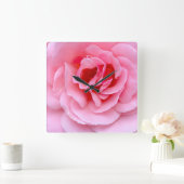 Pretty pink rose スクエア壁時計 (ホーム)