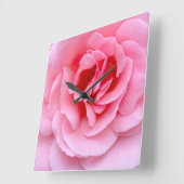 Pretty pink rose スクエア壁時計 (傾斜)