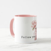 Pretty Pink Rose Flowers in Vase マグカップ (正面左)