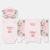 Pretty Pink Roses Birthday 4"w x 2"l x 5"h フェイバーボックス (見開き)