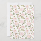 Pretty Pink Roses Blush Pink Glam Bridal Shower 招待状 (裏面)