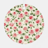 Pretty Pink Roses Christmas メタルオーナメント (裏面)