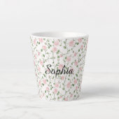 Pretty Pink Roses Floral   カフェラテマグ (正面)