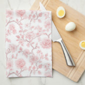 Pretty Pink Roses Floral キッチンタオル (四つ折り)