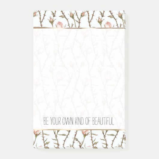 Pretty Pink Roses Floral ポストイット (正面)