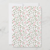 Pretty Pink Roses Floral Birthday   招待状 (裏面)