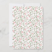 Pretty Pink Roses Floral Bridal Shower 招待状 (裏面)