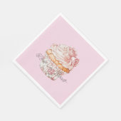 Pretty Pink Roses Floral Cupcake Bridal Shower スタンダードランチョンナプキン (角)