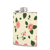 Pretty Pink Roses Pastel Pink Pattern フラスク (左)