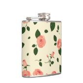Pretty Pink Roses Pastel Pink Pattern フラスク (右)