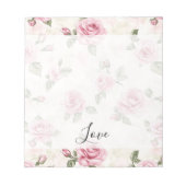 Pretty Pink Roses Romantic Love ノートパッド (正面)