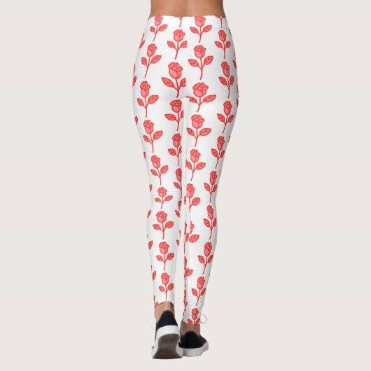 Pretty Pink Roses Trendy Leggings レギンス (裏面)