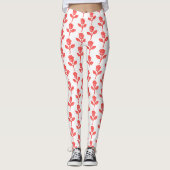 Pretty Pink Roses Trendy Leggings レギンス (正面)